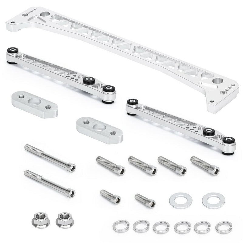 PQY Rear Lower Control Arm+Subframe Brace Compatible with Honda Civic EK LCA 96-00 - Image 1